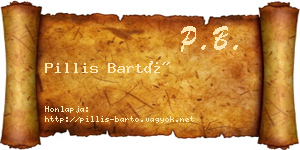 Pillis Bartó névjegykártya